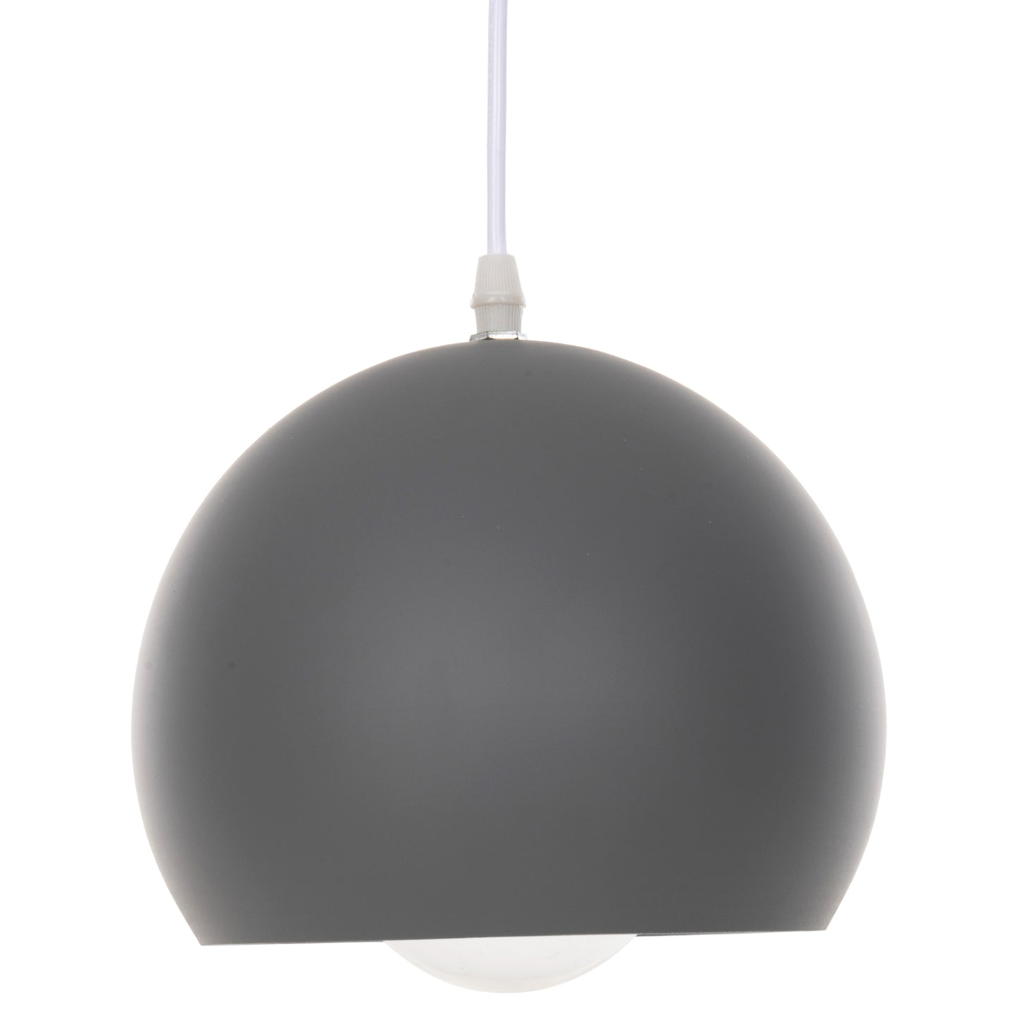 Ceiling Pendant Luminaire Hm4109 Grey Spherical Cap-white Cable Φ20x112hcm.