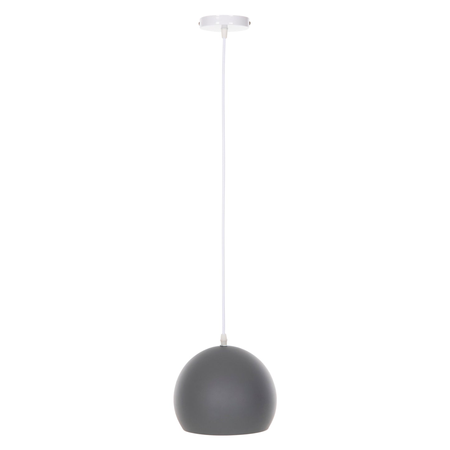 Ceiling Pendant Luminaire Hm4109 Grey Spherical Cap-white Cable Φ20x112hcm.