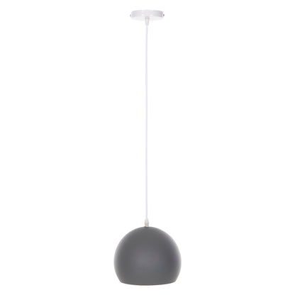 Ceiling Pendant Luminaire Hm4109 Grey Spherical Cap-white Cable Φ20x112hcm.
