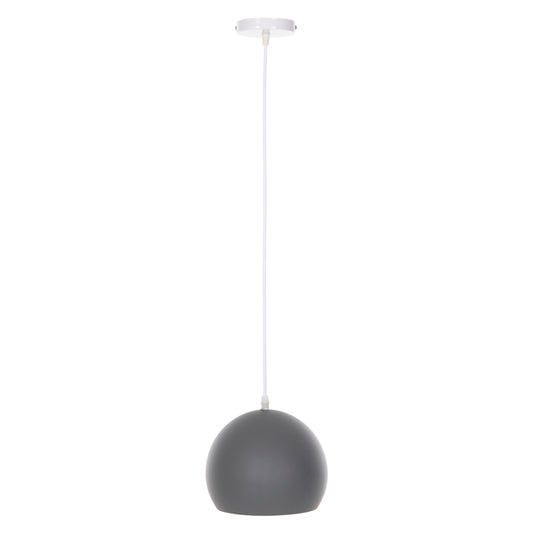 Ceiling Pendant Luminaire Hm4109 Grey Spherical Cap-white Cable Φ20x112hcm.