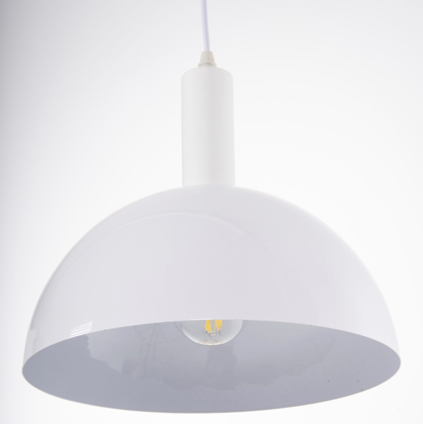 Ceiling Pendant Lamp Hm4111 White Metal Bell Φ29.5Χ119hcm.