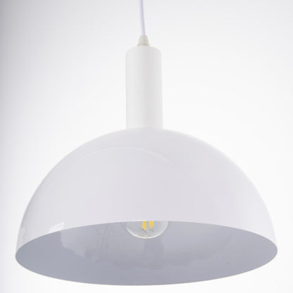 Ceiling Pendant Lamp Hm4111 White Metal Bell Φ29.5Χ119hcm.
