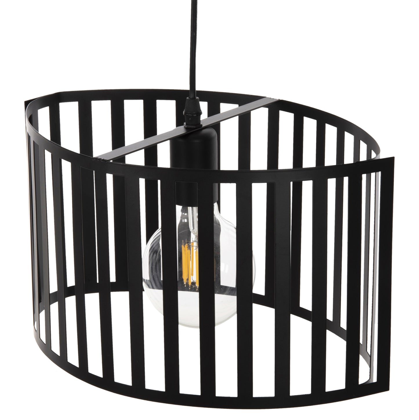 Ceiling Pendant Luminaire Hm4113 Black Metal 34x23x121hcm.