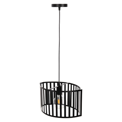 Ceiling Pendant Luminaire Hm4113 Black Metal 34x23x121hcm.
