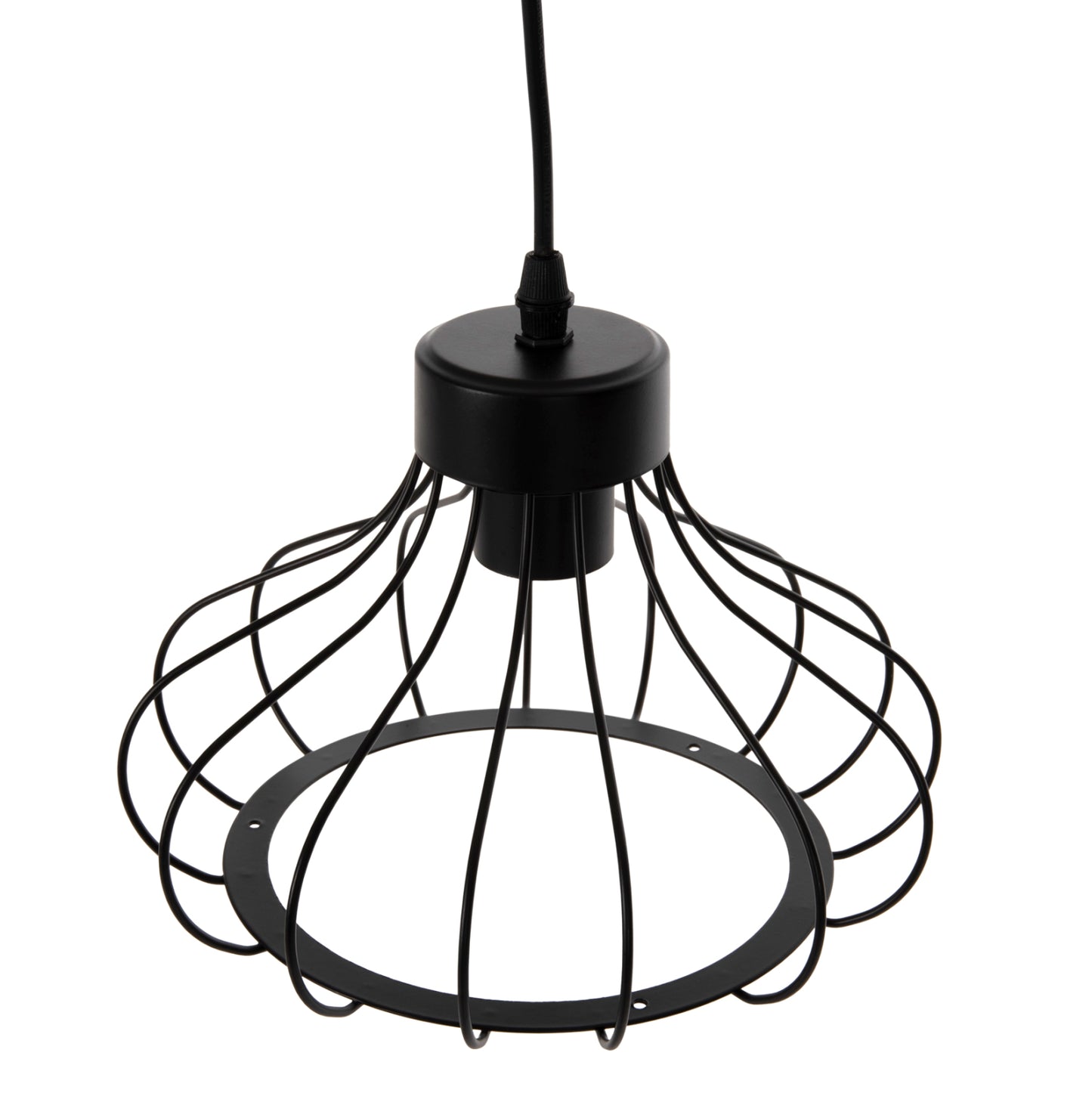 Ceiling Pendant Lamp ΗΜ4114 Black Metal Spherical Cap Φ23x122hcm.