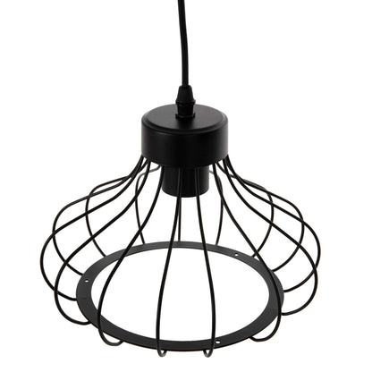 Ceiling Pendant Lamp ΗΜ4114 Black Metal Spherical Cap Φ23x122hcm.