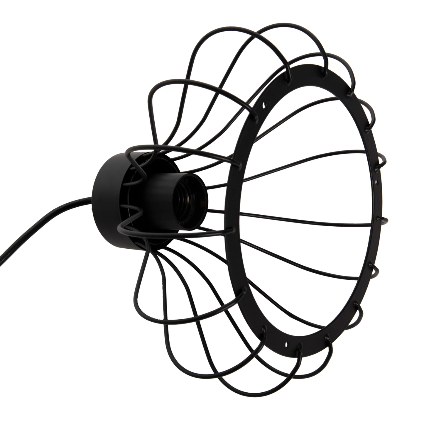 Ceiling Pendant Lamp ΗΜ4114 Black Metal Spherical Cap Φ23x122hcm.