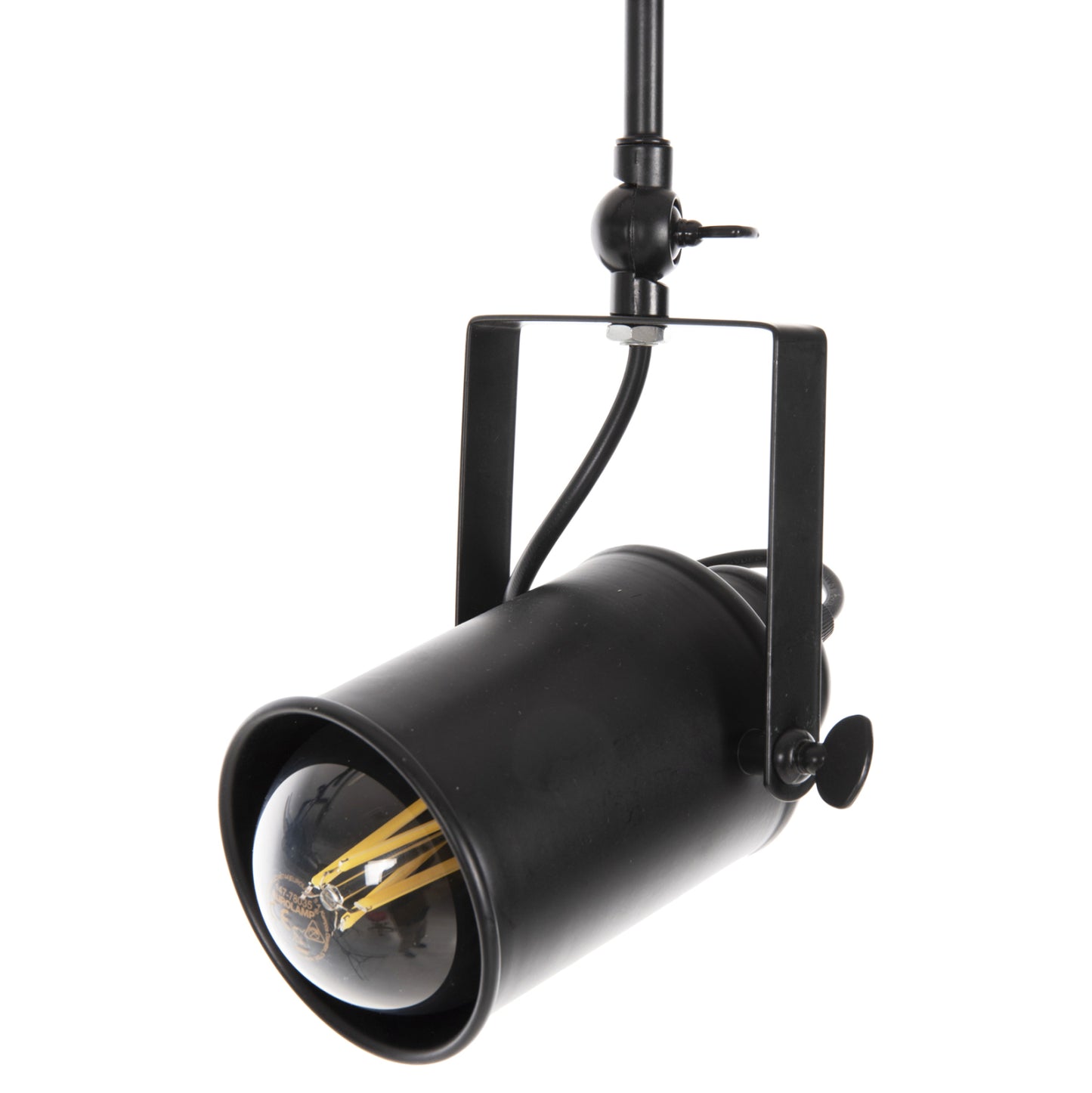 Ceiling Pendant 3-light Fixture Hm4124 Black Metal Spotlights 70,5x14x50h Cm.
