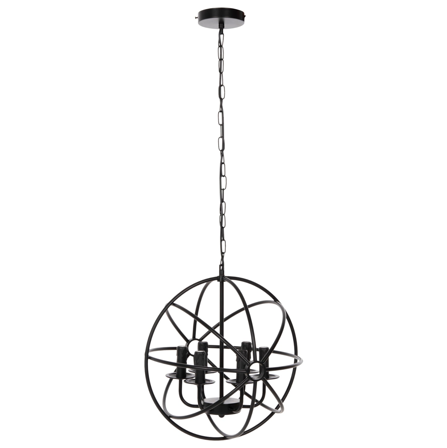 Ceiling Pendant Lamp Hm4127 Black Metal Sphere 6-light Φ42x108hcm.