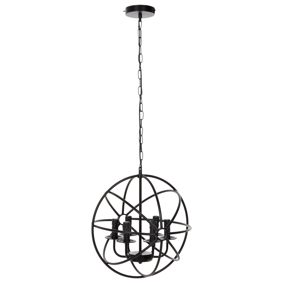 Ceiling Pendant Lamp Hm4127 Black Metal Sphere 6-light Φ42x108hcm.