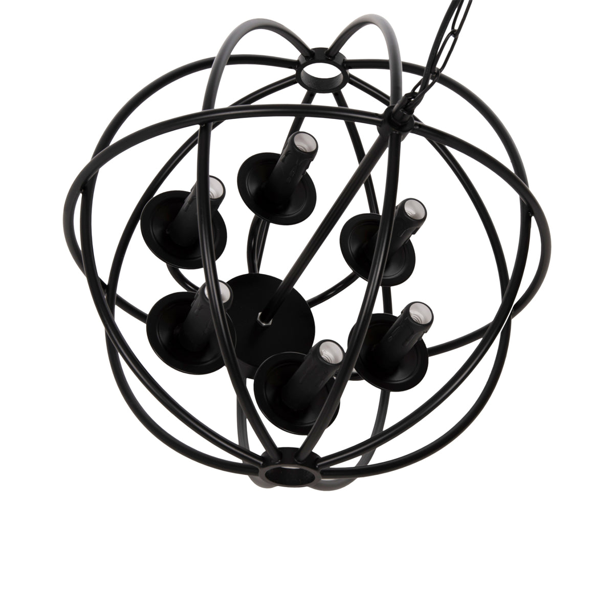 Ceiling Pendant Lamp Hm4127 Black Metal Sphere 6-light Φ42x108hcm.