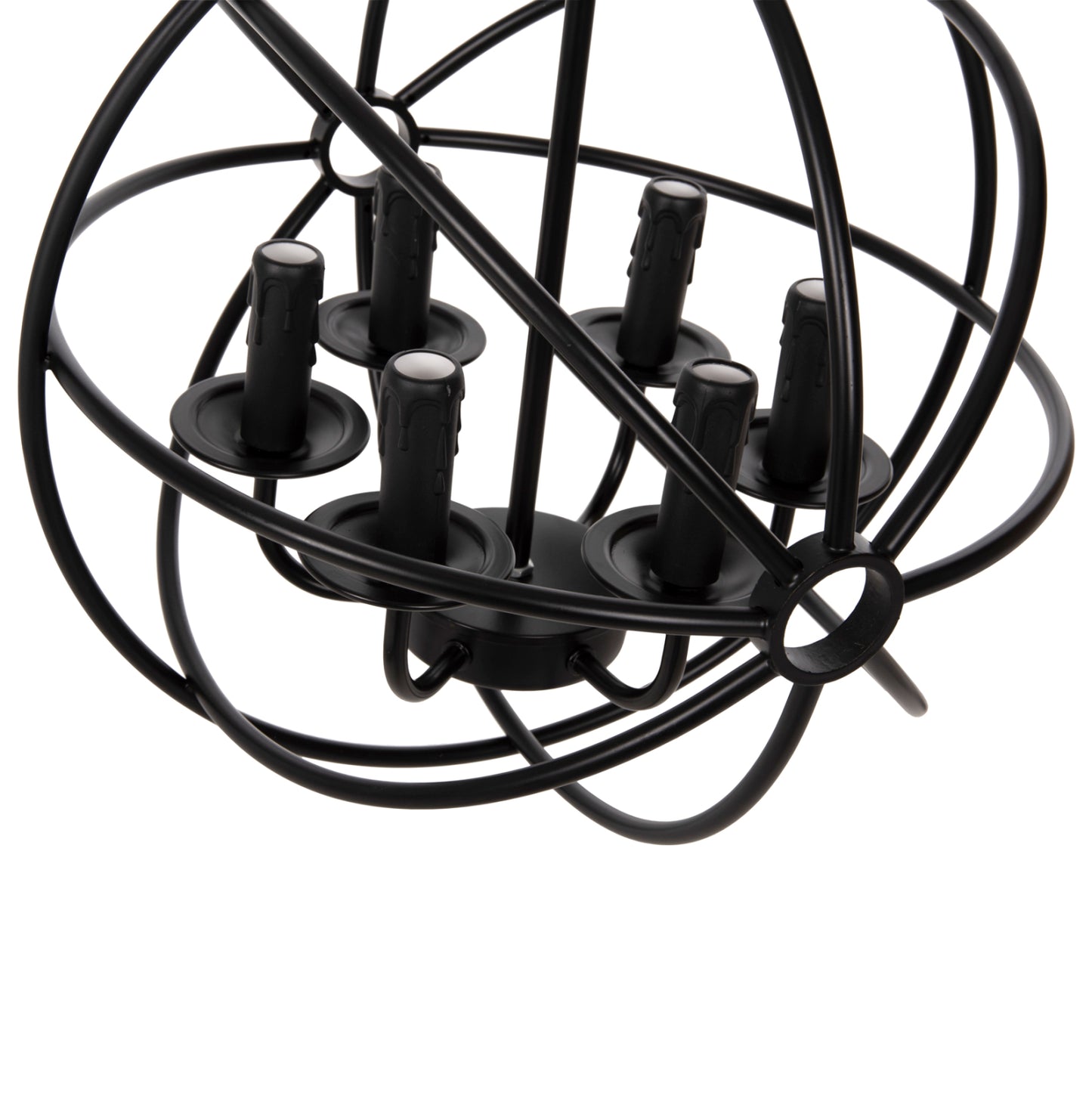 Ceiling Pendant Lamp Hm4127 Black Metal Sphere 6-light Φ42x108hcm.