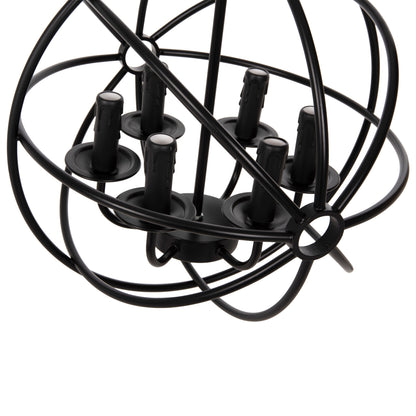 Ceiling Pendant Lamp Hm4127 Black Metal Sphere 6-light Φ42x108hcm.