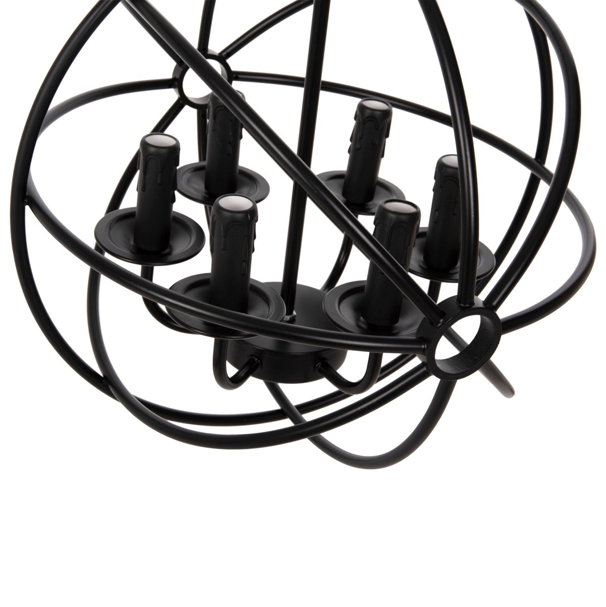 Ceiling Pendant Lamp Hm4127 Black Metal Sphere 6-light Φ42x108hcm.