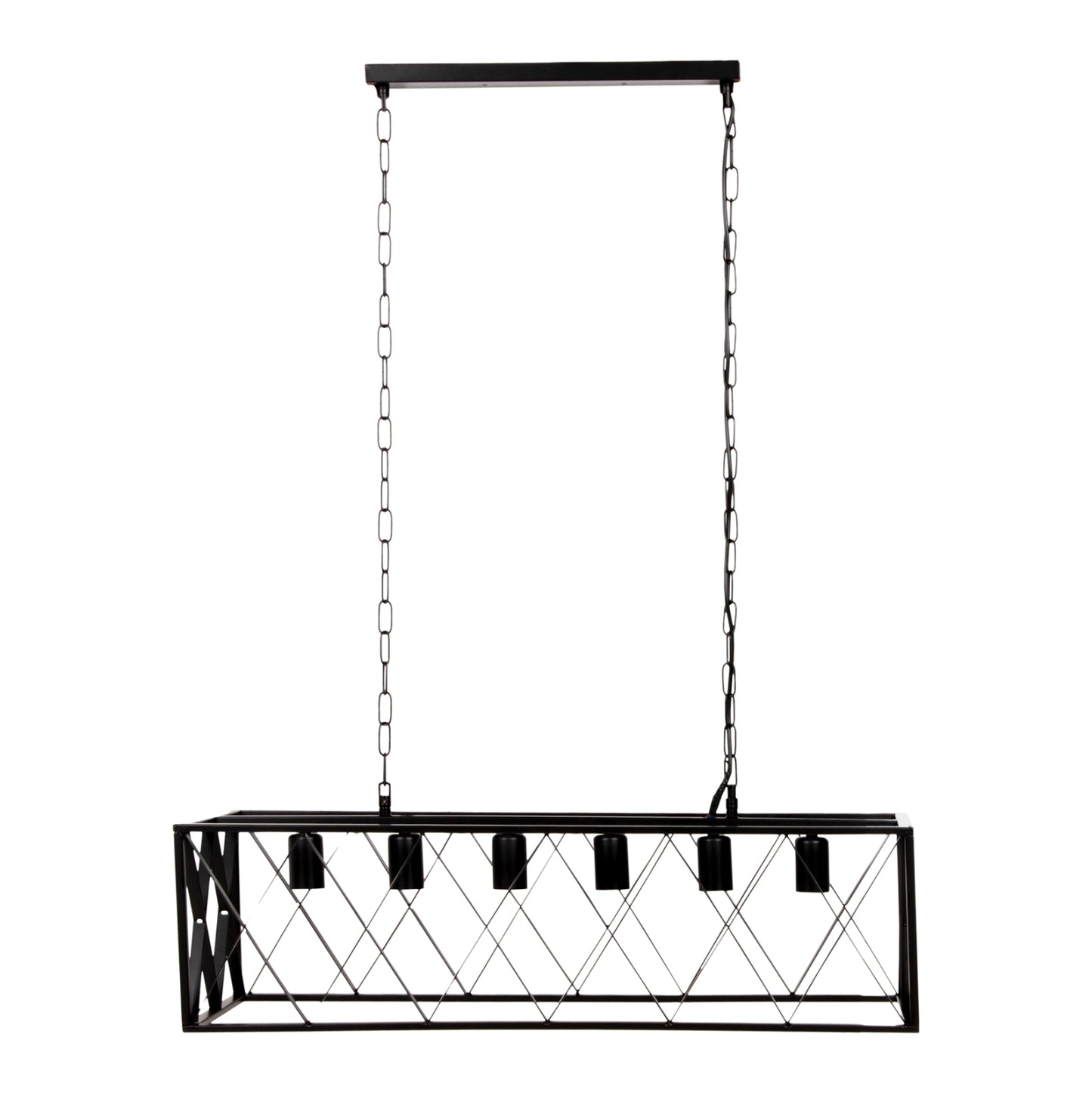 Ceiling Pendant Lamp Hm4128 6lights-black Metal Frame 77,5x25x101hcm.