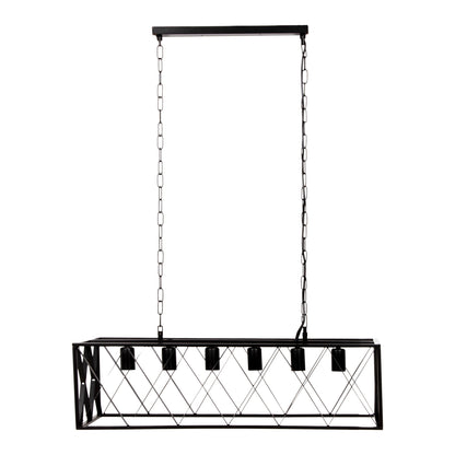 Ceiling Pendant Lamp Hm4128 6lights-black Metal Frame 77,5x25x101hcm.