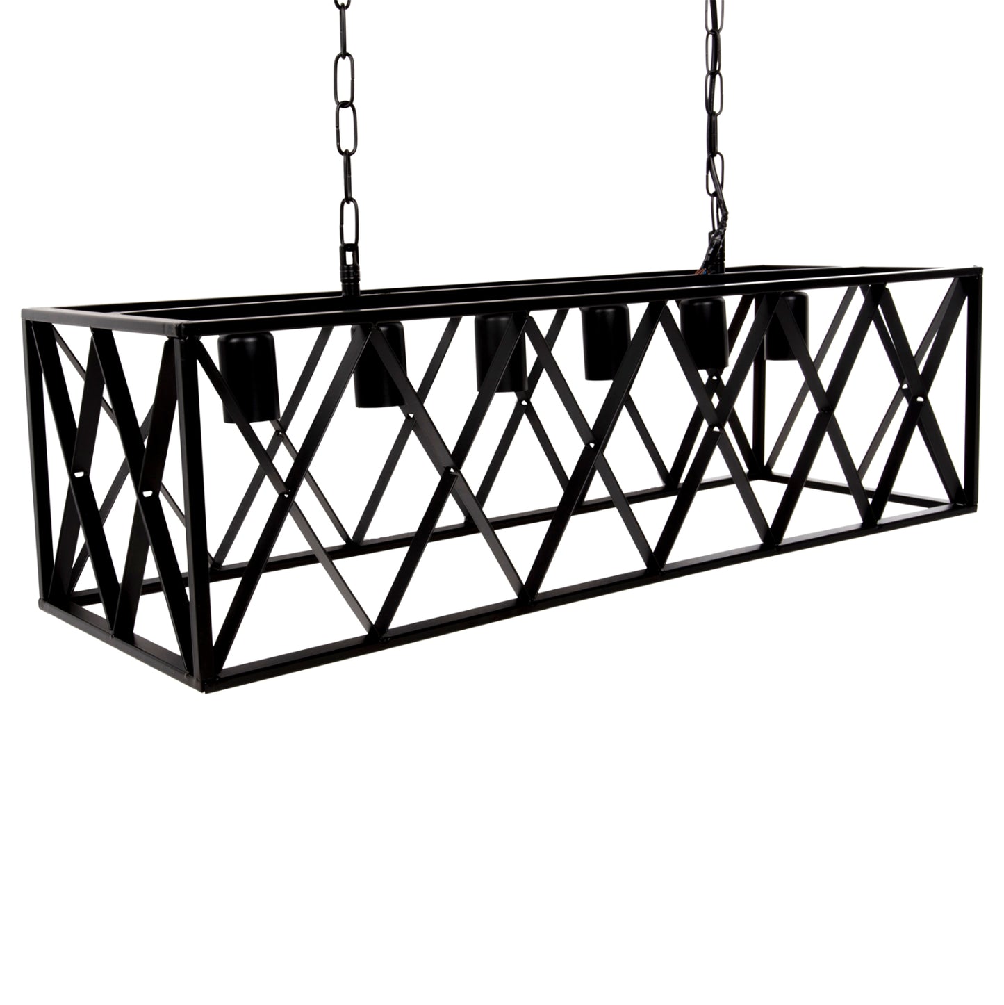 Ceiling Pendant Lamp Hm4128 6lights-black Metal Frame 77,5x25x101hcm.