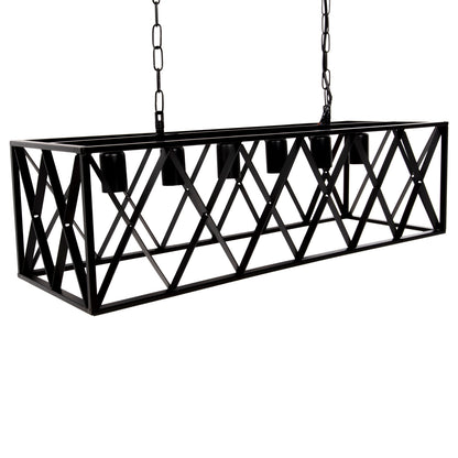 Ceiling Pendant Lamp Hm4128 6lights-black Metal Frame 77,5x25x101hcm.