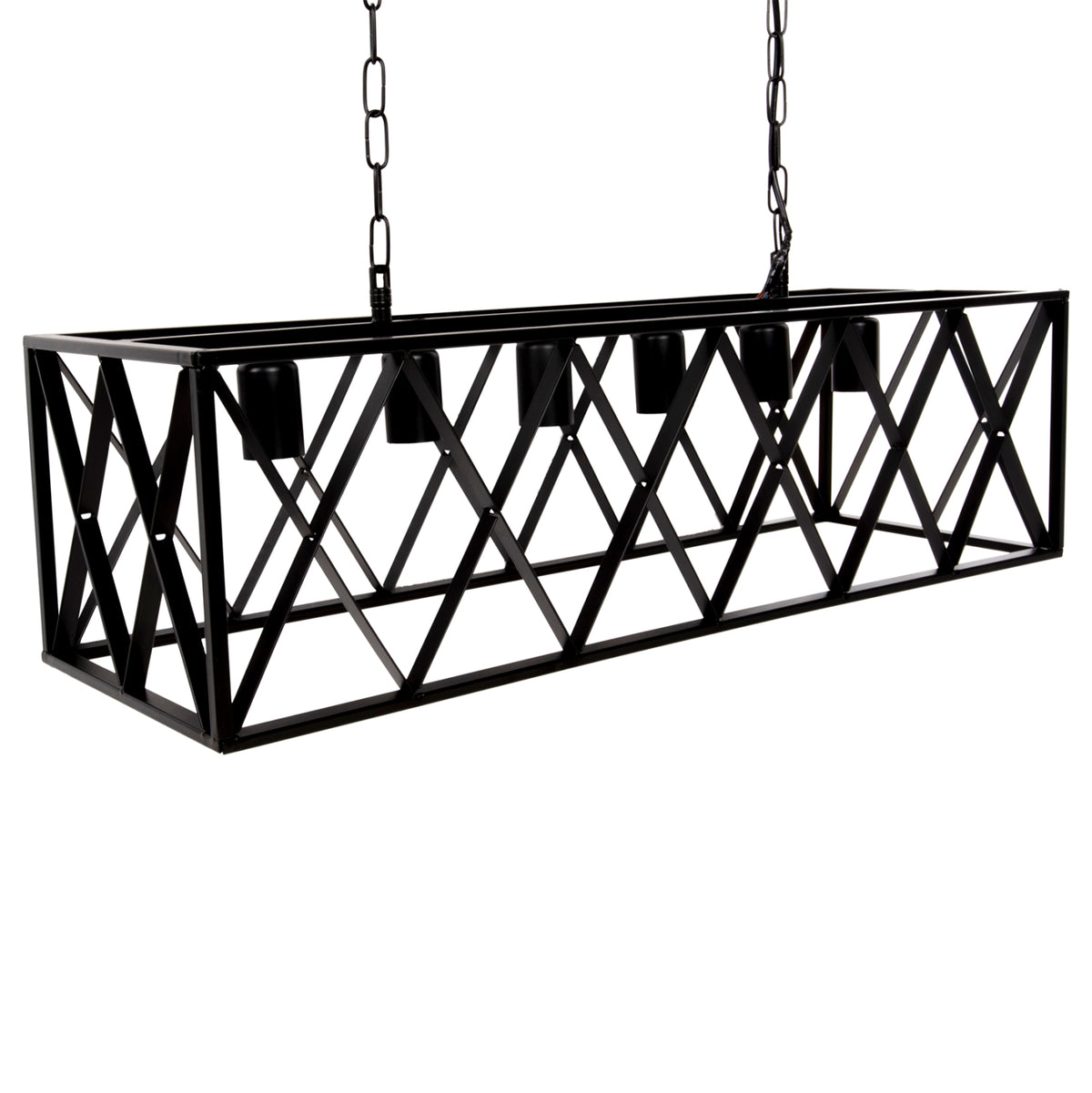 Ceiling Pendant Lamp Hm4128 6lights-black Metal Frame 77,5x25x101hcm.