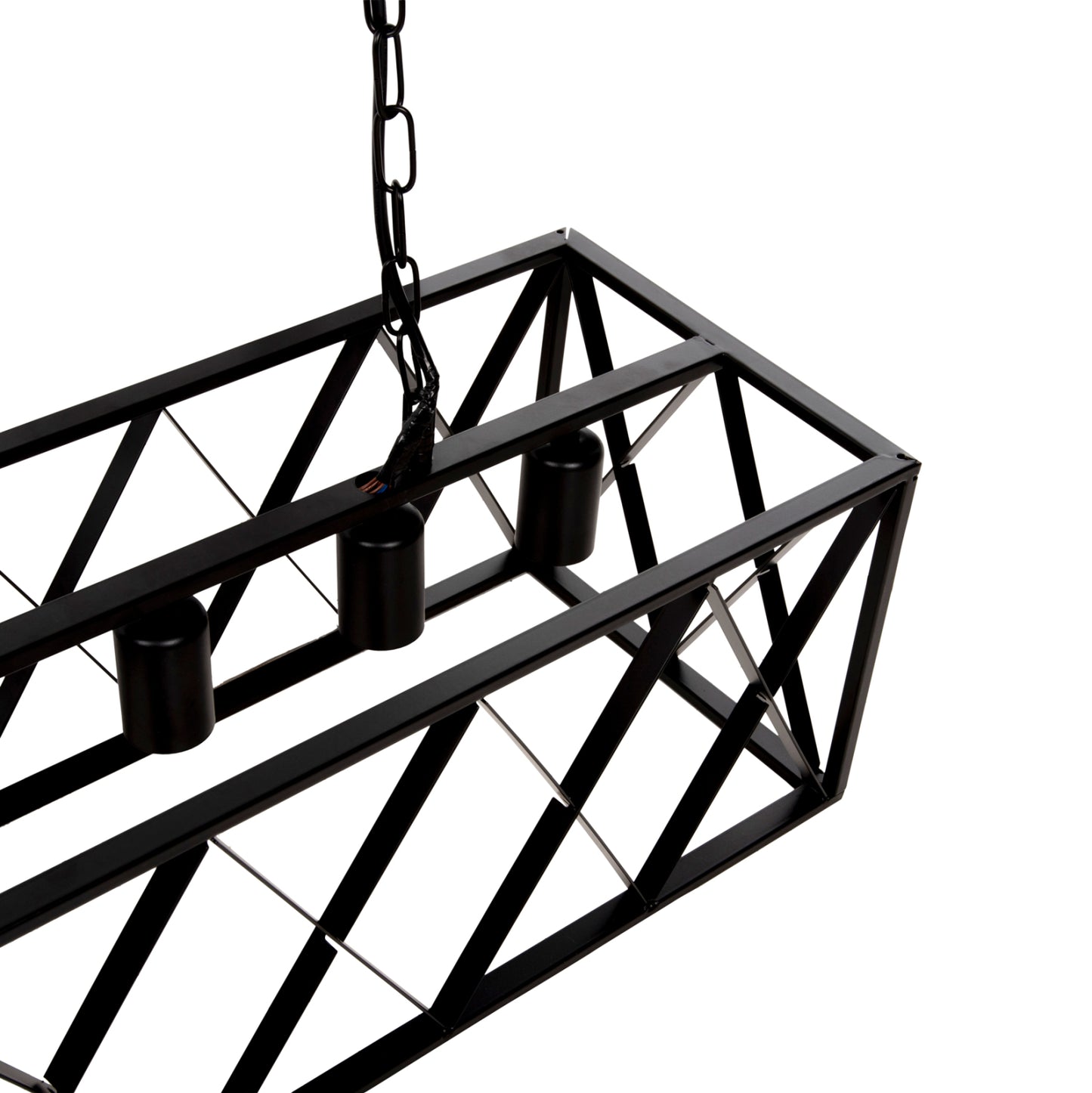 Ceiling Pendant Lamp Hm4128 6lights-black Metal Frame 77,5x25x101hcm.