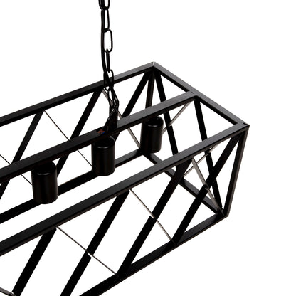Ceiling Pendant Lamp Hm4128 6lights-black Metal Frame 77,5x25x101hcm.