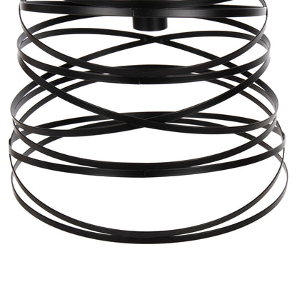 Ceiling Pendant Lamp Hm4129 Black Metal Cylindrical Cap 22-33x130hcm.