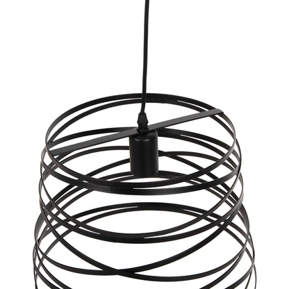 Ceiling Pendant Lamp Hm4129 Black Metal Cylindrical Cap 22-33x130hcm.