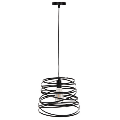 Ceiling Pendant Lamp Hm4129 Black Metal Cylindrical Cap 22-33x130hcm.