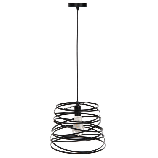 Ceiling Pendant Lamp Hm4129 Black Metal Cylindrical Cap 22-33x130hcm.