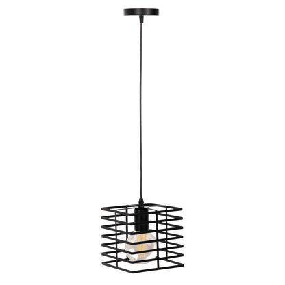 Ceiling Pendant Lamp Hm4131 Black Metal Cap 16x16x124hcm.