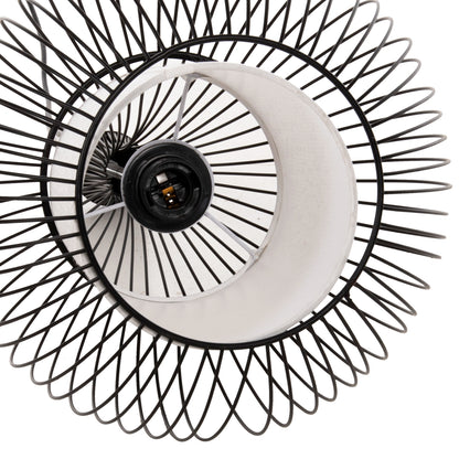Ceiling Pendant Lamp Hm4132 Black Metal Φ30x50h Cm.
