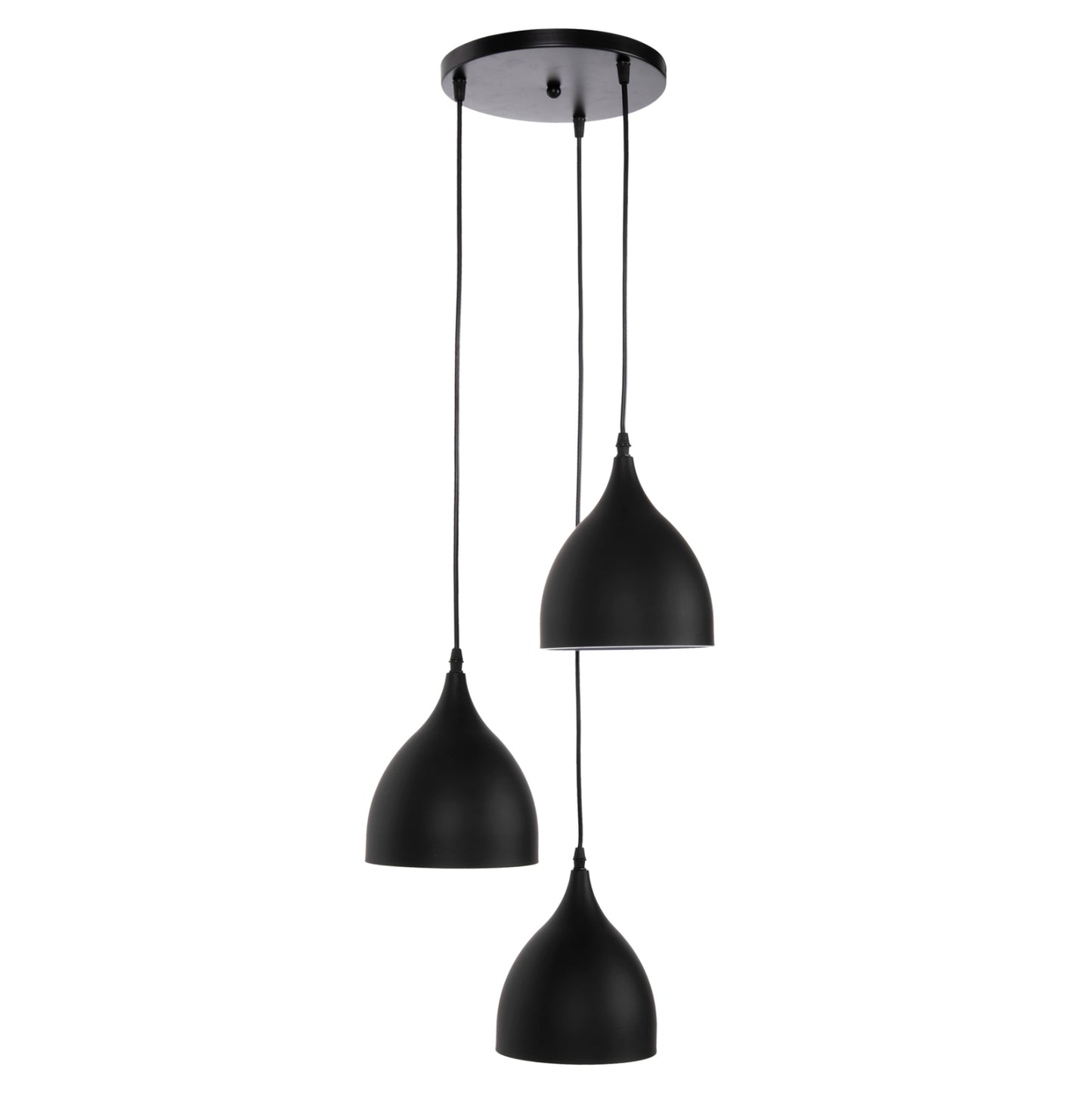Ceiling Pendant Lamp Hm4137 3-light Black Metal Φ33x33-115hcm.