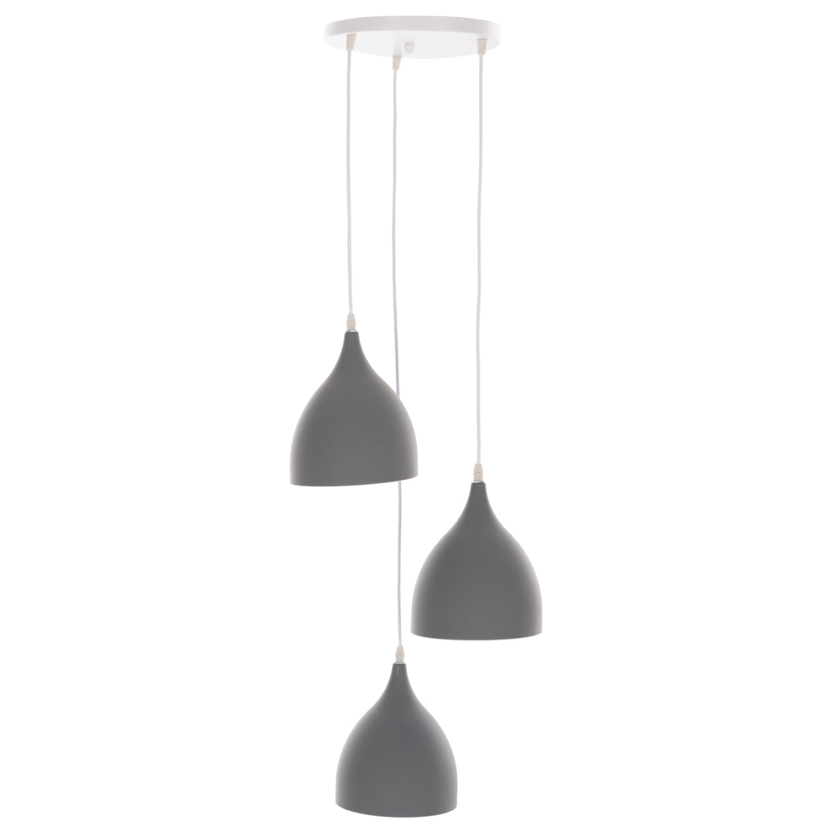 Ceiling Pendant Lamp Hm4139 3-light Grey Metal Φ33x33-115hcm.