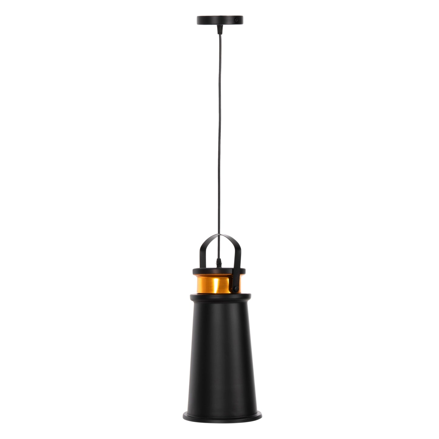 Ceiling Pendant Lamp Hm4140 Black-gold Aluminum Cap Φ19x132h Cm.