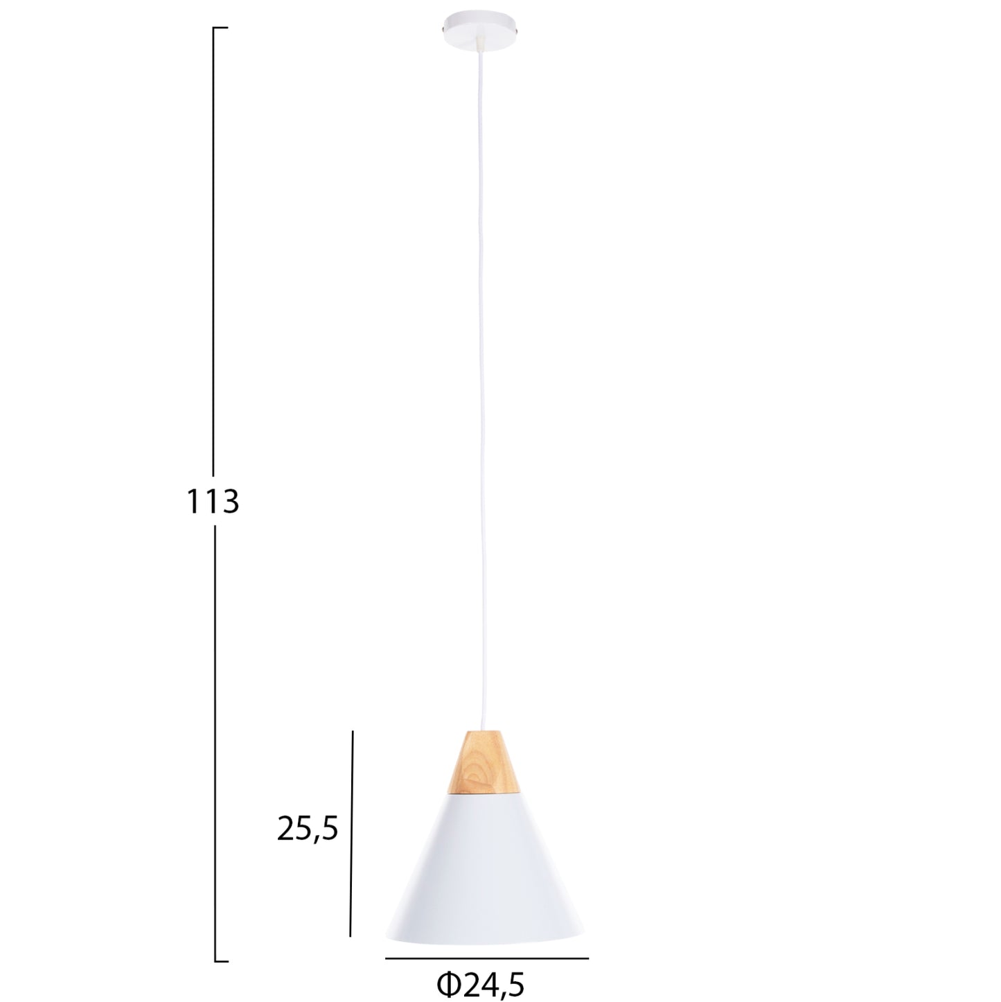 Ceiling Pendant Hm4144 White Metal Cap 24,5x24,5x113h Cm.