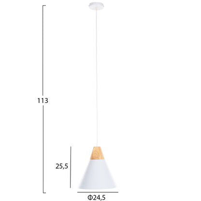 Ceiling Pendant Hm4144 White Metal Cap 24,5x24,5x113h Cm.