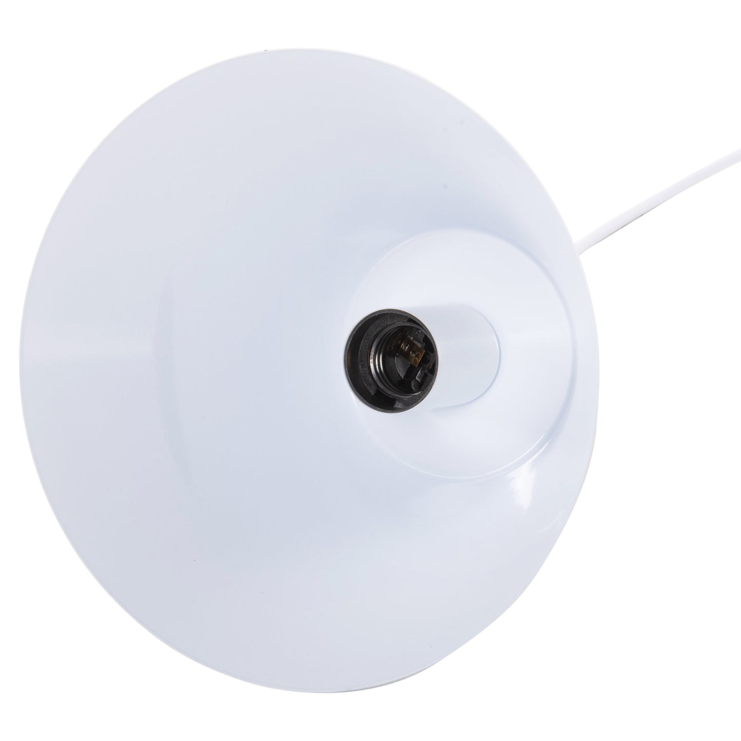 Ceiling Pendant Luminaire Hm4149 White Metal Cap-wood Detail Φ22x115hcm.