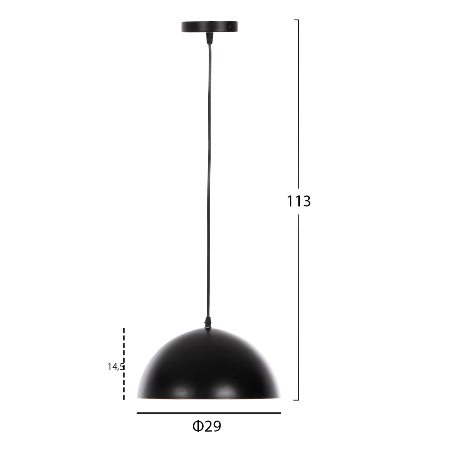 Ceiling Pendant Lamp Hm4153 Black-gold Aluminum Cap Φ29x113h Cm.