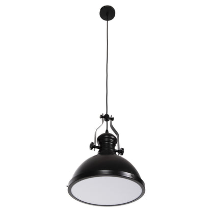 Ceiling Pendant Lamp Hm4155 Black Metal-white Glass 30,5x30,5x118h Cm.