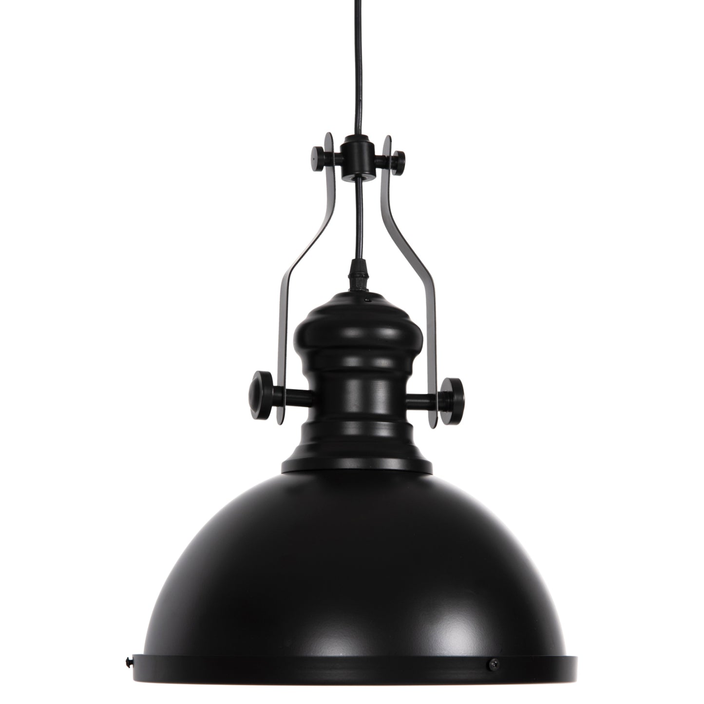 Ceiling Pendant Lamp Hm4155 Black Metal-white Glass 30,5x30,5x118h Cm.