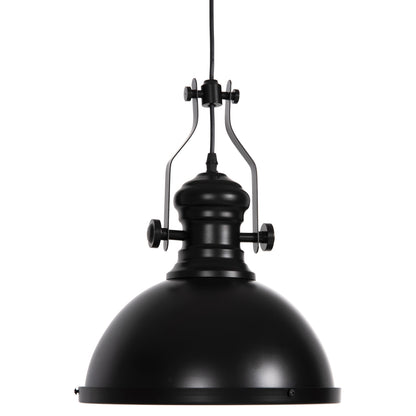 Ceiling Pendant Lamp Hm4155 Black Metal-white Glass 30,5x30,5x118h Cm.