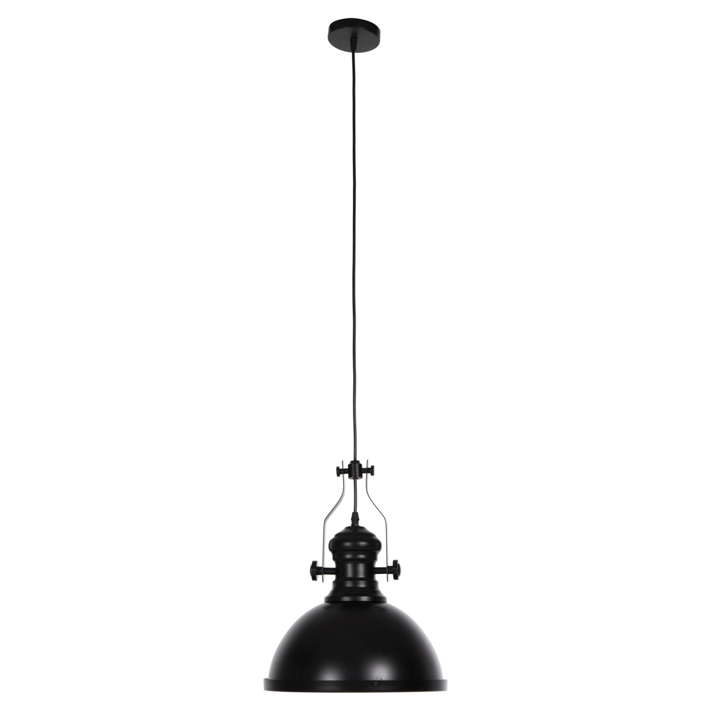 Ceiling Pendant Lamp Hm4155 Black Metal-white Glass 30,5x30,5x118h Cm.