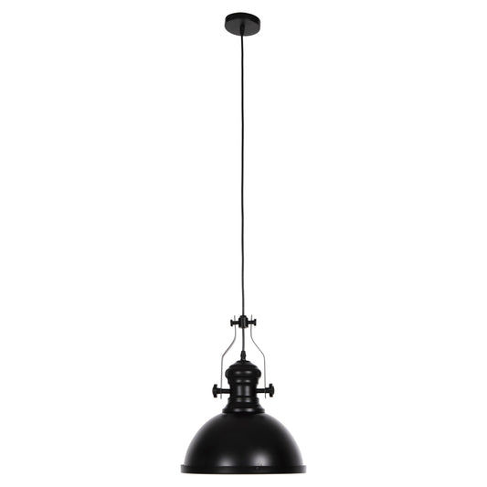 Ceiling Pendant Lamp Hm4155 Black Metal-white Glass 30,5x30,5x118h Cm.
