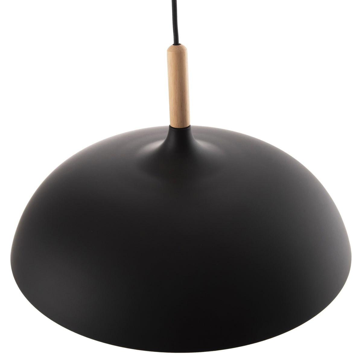 Ceiling Pendant Lamp Hm4156 Black Metal-wooden Detail Φ35x112hcm.