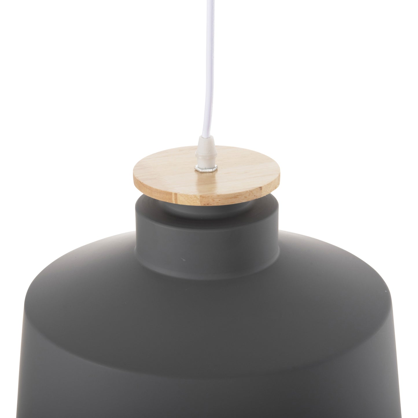 Ceiling Pendant Luminaire Hm4158.03 Grey Aluminum Cap-white Cable Φ30x123,5hcm.