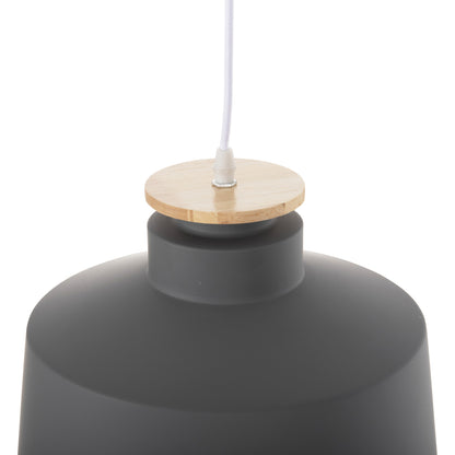 Ceiling Pendant Luminaire Hm4158.03 Grey Aluminum Cap-white Cable Φ30x123,5hcm.