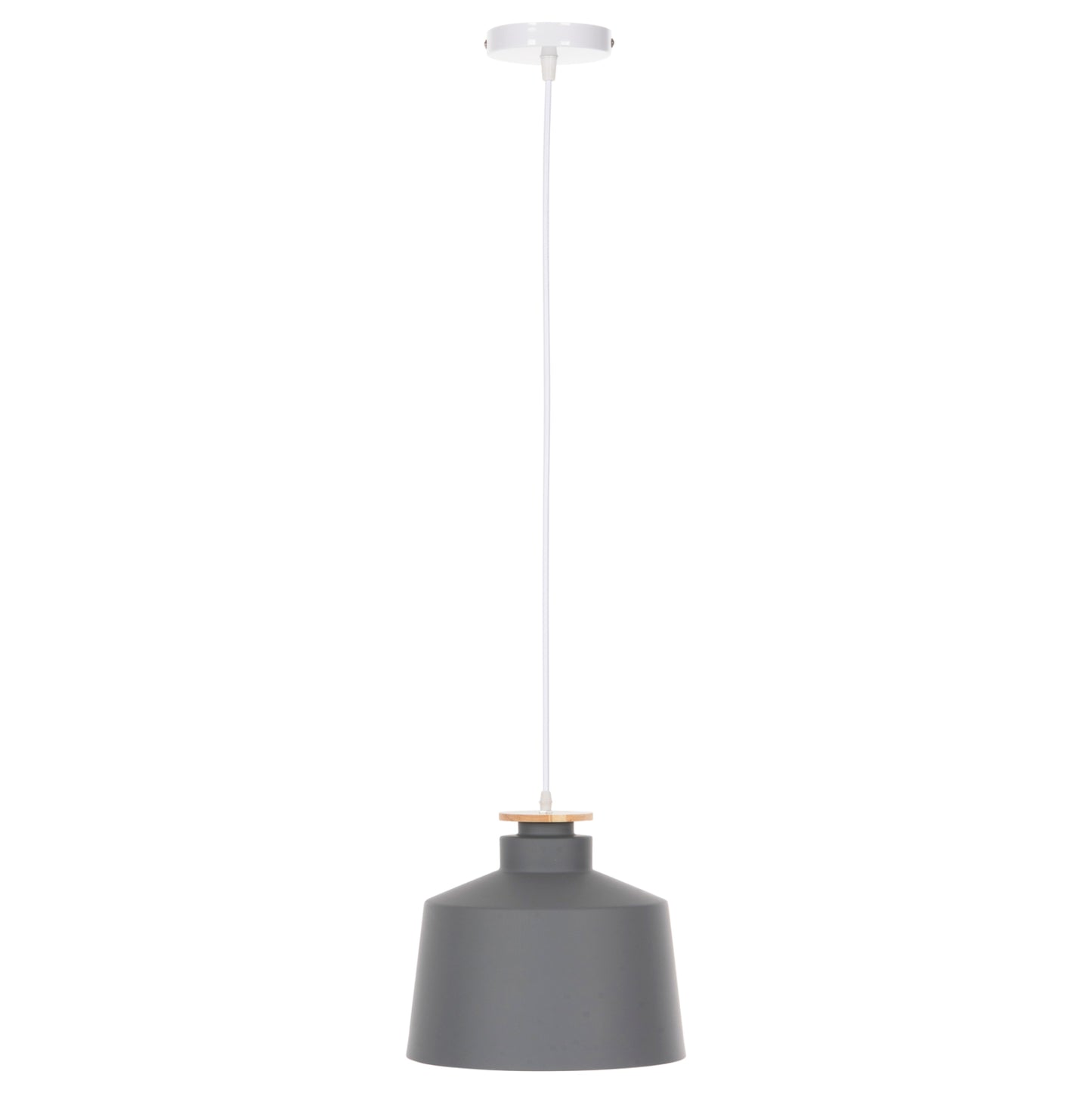 Ceiling Pendant Luminaire Hm4158.03 Grey Aluminum Cap-white Cable Φ30x123,5hcm.
