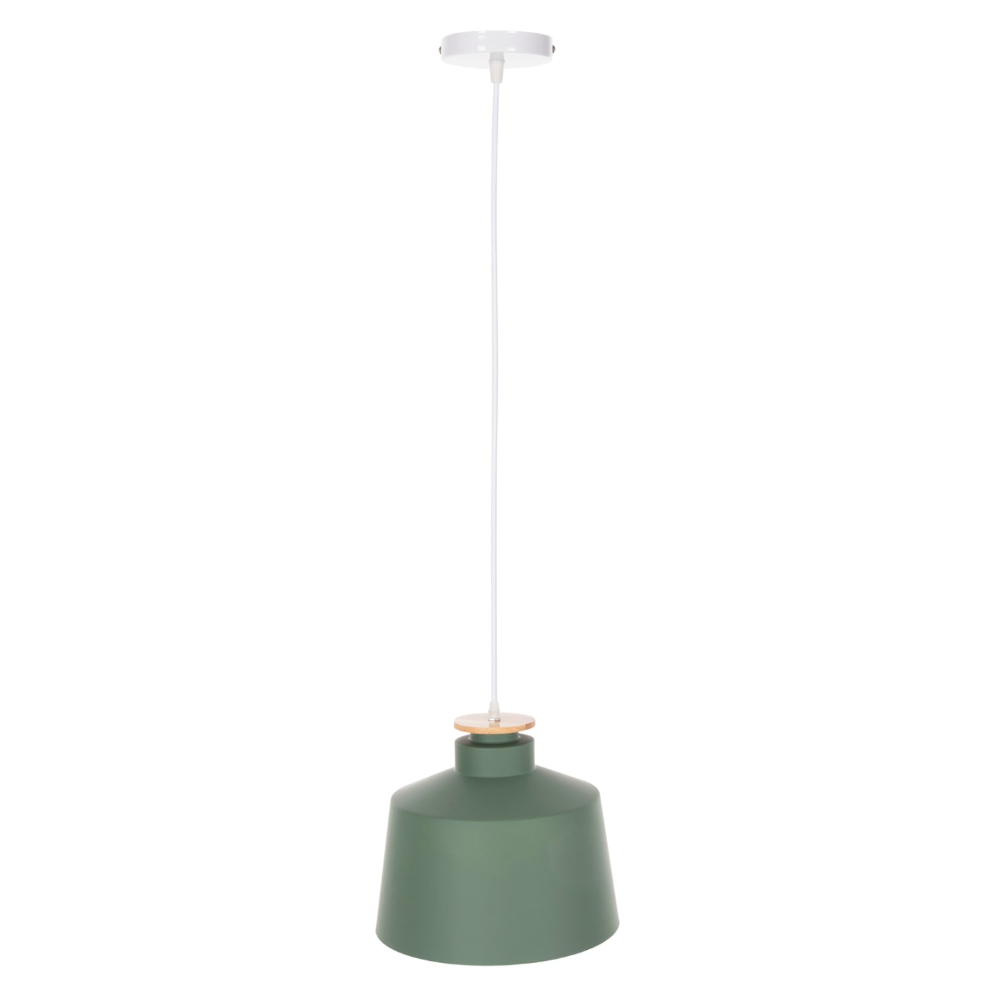 Ceiling Pendant Luminaire Hm4158.05 Green Aluminum Cap-white Cable Φ30x123,5hcm.