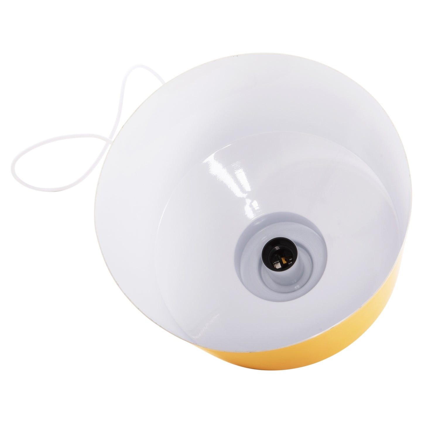 Ceiling Pendant Luminaire Hm4158.06 Yellow Aluminum Cap-white Cable Φ30x123,5hcm.