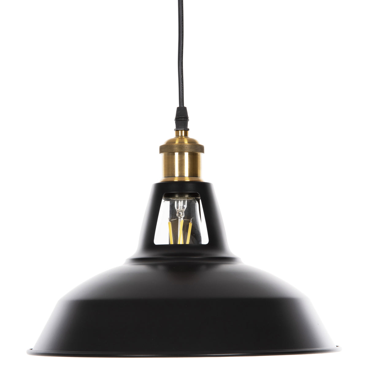 Ceiling Pendant Lamp Hm4161 Black Metal-gold Top Φ31x120hcm.